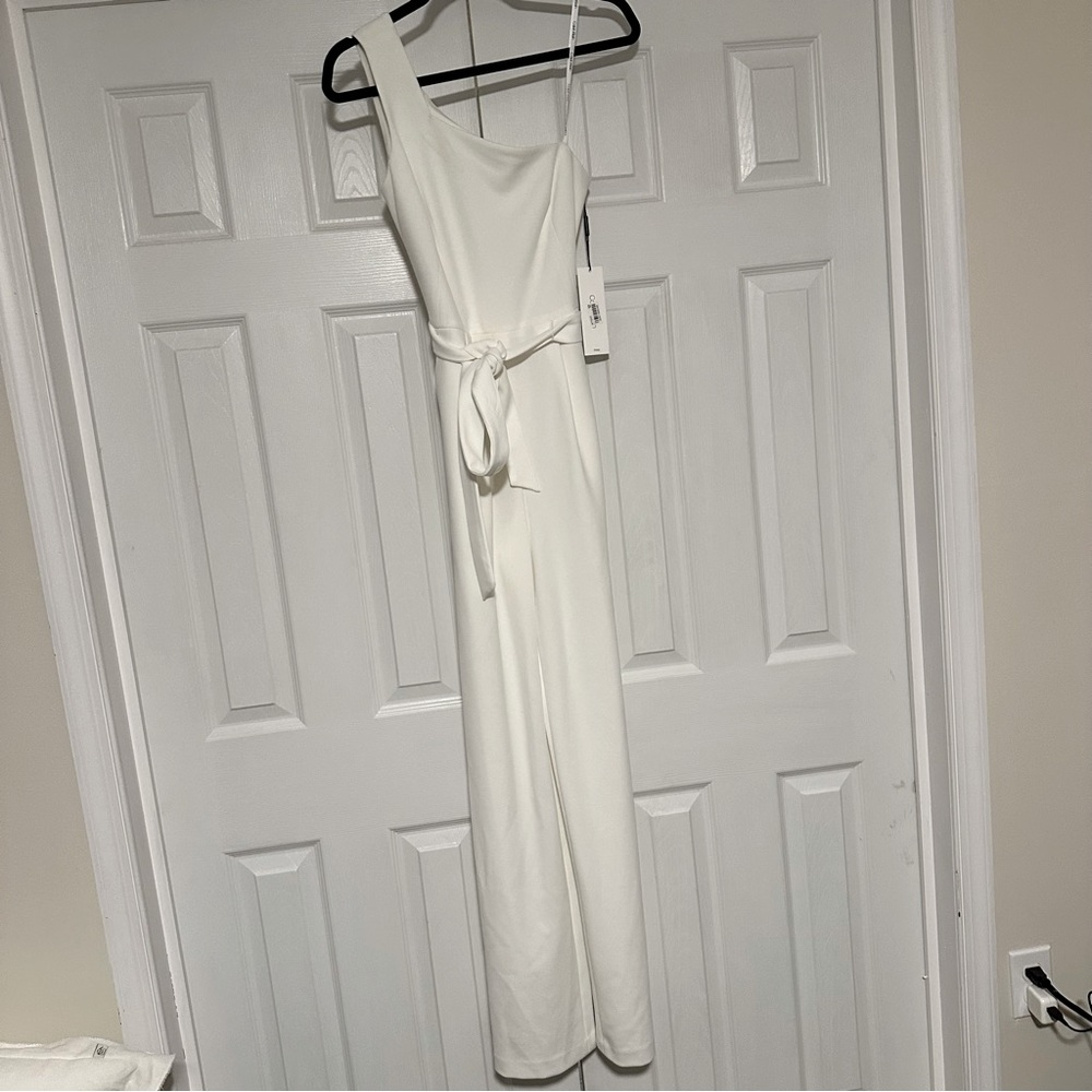 White 1 shoulder jumpsuit